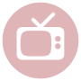 Pink circle with a white TV screen icon inside.
